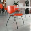 Flash Furniture 5 Pack HERCULES Series 880 lb. Capacity Orange Plastic Stack Chair with Titanium Gray Powder Coated Frame 5-RUT-F01A-OR-GG